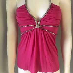 Embellished halter top